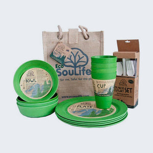 Set Familiar Biodegradable para Picnic. Elige color