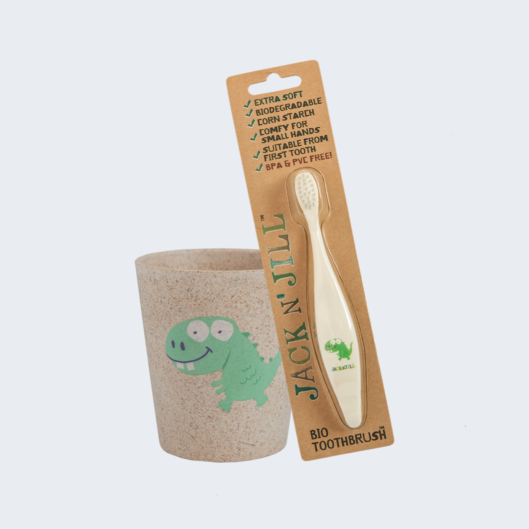 Cepillo de Dientes Compostable con Vaso de Bambú